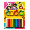 Đất nặn 12 màu + khuôn  150g 002-4SM12150 (Play Time)